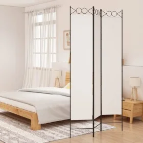 White fabric room divider with 3 panels, 120x220 cm. by vidaXL, Room dividers - Ref: Foro24-350162, Price: 38,59 €, Discount: %