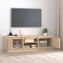 Mueble de TV de madera maciza de pino 140x35x40 cm