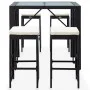 Garden bar table and chairs 5 pieces synthetic rattan black glass by vidaXL, Garden sets - Ref: Foro24-49568, Price: 308,40 €...