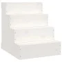 Haustierleiter aus massivem Kiefernholz weiß 40x49x47 cm von vidaXL, Stufen und Rampen für Haustiere - Ref: Foro24-822467, Pr...