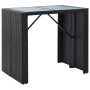 Garden bar table and chairs 5 pieces synthetic rattan black glass by vidaXL, Garden sets - Ref: Foro24-49568, Price: 309,87 €...