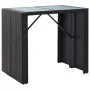 Garden bar table and chairs 5 pieces synthetic rattan black glass by vidaXL, Garden sets - Ref: Foro24-49568, Price: 308,40 €...