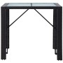 Garden bar table and chairs 5 pieces synthetic rattan black glass by vidaXL, Garden sets - Ref: Foro24-49568, Price: 309,87 €...