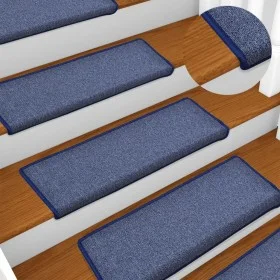 Stair tread carpets 15 units blue 65x21x4 cm by vidaXL, Stair mats - Ref: Foro24-134574, Price: 64,71 €, Discount: %