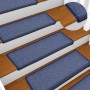 Alfombras de peldaños de escalera 15 uds azul 65x21x4 cm