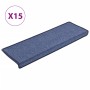 Alfombras de peldaños de escalera 15 uds azul 65x21x4 cm