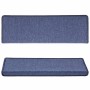 Alfombras de peldaños de escalera 15 uds azul 65x21x4 cm