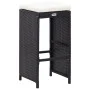 Garden bar table and chairs 5 pieces synthetic rattan black glass by vidaXL, Garden sets - Ref: Foro24-49568, Price: 308,40 €...