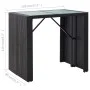 Garten-Bartisch und Stühle, 5 Stück, synthetisches Rattan, schwarzes Glas von vidaXL, Gartensets - Ref: Foro24-49568, Preis: ...