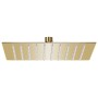 Cabezal ducha efecto lluvia acero inox cuadrado dorado 20x20 cm