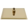 Cabezal ducha efecto lluvia acero inox cuadrado dorado 20x20 cm