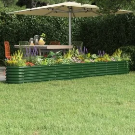 Jardinera arriate acero recubrimiento polvo verde 332x40x36 cm de vidaXL, Maceteros y jardineras - Ref: Foro24-318883, Precio...