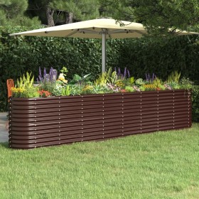 Steel powder-coated brown raised garden planter 332x40x68 cm by vidaXL, Pots and planters - Ref: Foro24-318910, Price: 101,07...