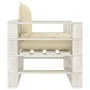 Garden sofa made of wooden pallets with cream cushions by vidaXL, Outdoor sofas - Ref: Foro24-3052444, Price: 106,19 €, Disco...