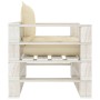 Gartensofa aus Holzpaletten mit cremefarbenen Kissen von vidaXL, Outdoor-Sofas - Ref: Foro24-3052444, Preis: 107,34 €, Rabatt: %