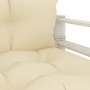 Gartensofa aus Holzpaletten mit cremefarbenen Kissen von vidaXL, Outdoor-Sofas - Ref: Foro24-3052444, Preis: 107,34 €, Rabatt: %