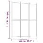 Biombo divisor de 3 paneles de tela blanco 150x200 cm de vidaXL, Divisores de ambientes - Ref: Foro24-350226, Precio: 39,78 €...