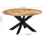 Mesa de comedor madera maciza de mango sin tratar Ø150x76 cm