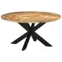 Solid untreated mango wood dining table Ø150x76 cm by vidaXL, Kitchen and dining tables - Ref: Foro24-351710, Price: 476,22 €...