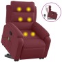 Sillón reclinable de masaje elevable tela rojo tinto de vidaXL, Sillones - Ref: Foro24-3204995, Precio: 323,22 €, Descuento: %