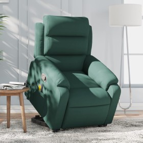 Dark green velvet lift massage recliner. by vidaXL, Armchairs - Ref: Foro24-3205105, Price: 321,09 €, Discount: %