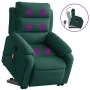 Sillón reclinable de masaje elevable terciopelo verde oscuro de vidaXL, Sillones - Ref: Foro24-3205105, Precio: 331,58 €, Des...
