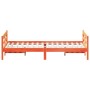 Bed frame with wax brown pine wood headboard 140x200 cm by vidaXL, Beds and slatted bases - Ref: Foro24-842789, Price: 133,14...