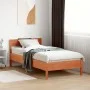 Bed frame with wax brown pine wood headboard 100x200 cm by vidaXL, Beds and slatted bases - Ref: Foro24-842761, Price: 93,29 ...