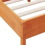 Bed frame with wax brown pine wood headboard 100x200 cm by vidaXL, Beds and slatted bases - Ref: Foro24-842761, Price: 93,29 ...