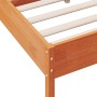 Bed frame with wax brown pine wood headboard 120x190 cm by vidaXL, Beds and slatted bases - Ref: Foro24-842777, Price: 115,37...