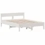 Bed frame with white pine wood headboard 120x190 cm by vidaXL, Beds and slatted bases - Ref: Foro24-842775, Price: 127,44 €, ...