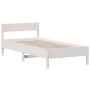 Bettgestell aus weißem Kiefernholz mit Kopfteil 90x200 cm von vidaXL, Betten und Lattenroste - Ref: Foro24-842763, Preis: 100...
