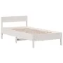 Estructura de cama con cabecero madera de pino blanca 90x200 cm de vidaXL, Camas y somieres - Ref: Foro24-842763, Precio: 98,...