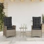 Zwei Garten-Liegestühle und Kissen aus grauem Kunststoff-Rattan. von vidaXL, Gartenstühle - Ref: Foro24-365267, Preis: 249,28...