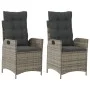 Sillones reclinable jardín y cojines 2 uds ratán sintético gris de vidaXL, Sillas de jardín - Ref: Foro24-365267, Precio: 277...