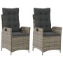 Zwei Garten-Liegestühle und Kissen aus grauem Kunststoff-Rattan. von vidaXL, Gartenstühle - Ref: Foro24-365267, Preis: 249,28...