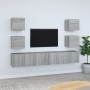 Set de muebles para TV 7 pzas madera contrachapada gris Sonoma