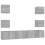 Set de muebles para TV 7 pzas madera contrachapada gris Sonoma