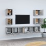 Set de muebles para TV 7 pzas madera contrachapada gris Sonoma