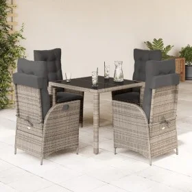 Set comedor de jardín 5 piezas con cojines ratán sintético gris by vidaXL, Garden sets - Ref: Foro24-3213077, Price: 631,56 €...