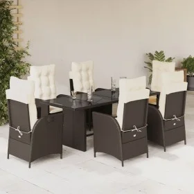 7-piece garden dining set with brown synthetic rattan cushions by vidaXL, Garden sets - Ref: Foro24-3213118, Price: 969,02 €,...