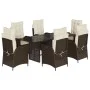 7-piece garden dining set with brown synthetic rattan cushions by vidaXL, Garden sets - Ref: Foro24-3213118, Price: 968,93 €,...