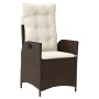Set comedor de jardín 7 pzas con cojines ratán sintético marrón de vidaXL, Conjuntos de jardín - Ref: Foro24-3213118, Precio:...