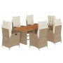 7-piece garden dining set with beige synthetic rattan cushions. by vidaXL, Garden sets - Ref: Foro24-3213145, Price: 909,91 €...