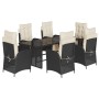 7-teiliges Garten-Esszimmerset und Kissen synthetisches Rattan schwarz von vidaXL, Gartensets - Ref: Foro24-3213350, Preis: 8...