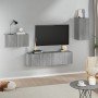 Set de muebles para TV 4 pzas madera contrachapada gris Sonoma