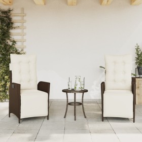 Gartensessel und Fußstütze 2 Stk. PE Rattan braun von vidaXL, Gartenstühle - Ref: Foro24-365290, Preis: 243,29 €, Rabatt: %