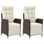 Gartensessel und Fußstütze 2 Stk. PE Rattan braun von vidaXL, Gartenstühle - Ref: Foro24-365290, Preis: 268,45 €, Rabatt: %