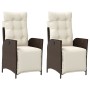 Gartensessel und Fußstütze 2 Stk. PE Rattan braun von vidaXL, Gartenstühle - Ref: Foro24-365290, Preis: 243,29 €, Rabatt: %