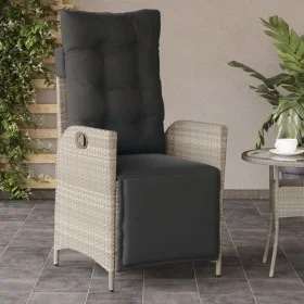Gartensessel mit Fußstütze PE Rattan hellgrau von vidaXL, Gartenstühle - Ref: Foro24-365286, Preis: 144,74 €, Rabatt: %
